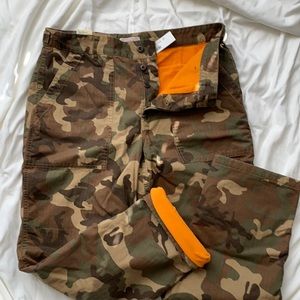 Jcrew camo chino — orange fleece Lined